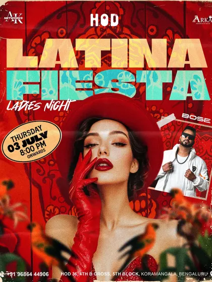 A "Latina Fiesta" Ladies Night at HOD club. Bringing some spicy Latin flavor to the dance floor for a special themed event.