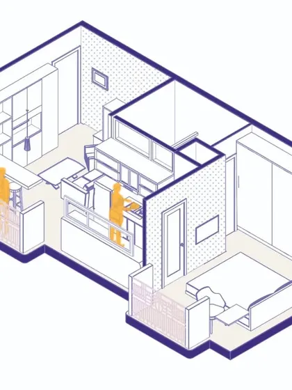 These architectural drawings and animations illustrate our planning process for the Pixel 2 apartments. They show how we meticulously organize studio and 1BHK layouts to maximize space, light, and functionality for new-age real estate investors and residents.