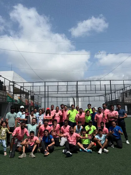 A group photo from our 6th anniversary box cricket tournament. We are a community that runs together and plays together.