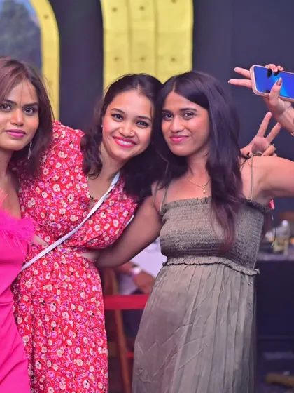 Friends posing and having fun. My events are a great place to celebrate and capture fun moments together.