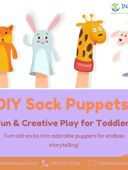 This DIY sock puppet activity is a fantastic way to turn old socks into adorable characters for endless storytelling. It's a simple and creative play idea for toddlers that you can even try at home.