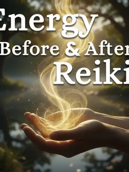 A visual representation of the shift in energy before and after a Reiki session.