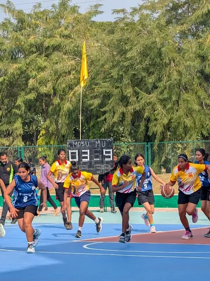 A fast break during the university tournament in Gwalior. We are proud to have our coach representing Mumbai University at such a high level.