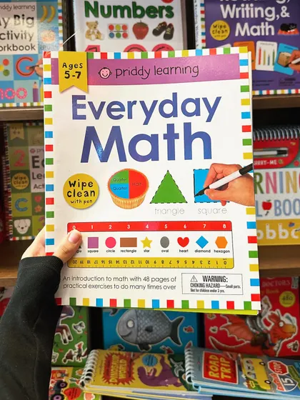 An "Everyday Math" workbook, perfect for introducing practical math concepts in an engaging way.