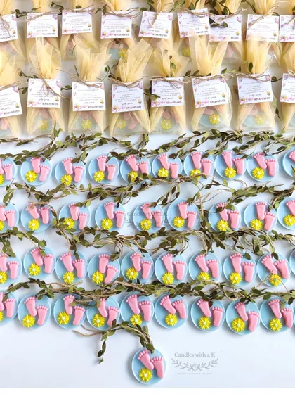 The complete set of 100 wax sachets, packaged and ready to be gifted, showcasing the scale of the birthday order.