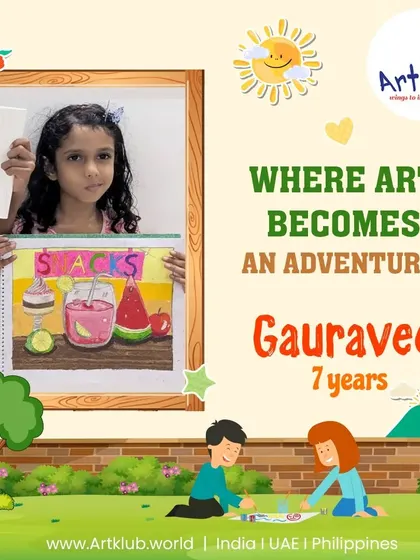 For 7-year-old Gauravee, art is an adventure, as she explores a still life of delicious snacks.