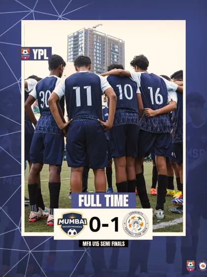 The final score of a tough 0-1 loss in the MFA U15 semi-finals. We are proud of the effort.