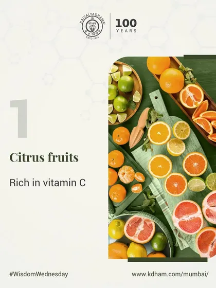 Citrus fruits are an excellent source of Vitamin C, a powerful antioxidant that is essential for a healthy immune response and protecting the body from infections.