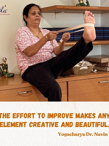 We use props like straps to help students safely achieve poses they might not be able to otherwise, making yoga accessible for injury recovery and flexibility improvement.
