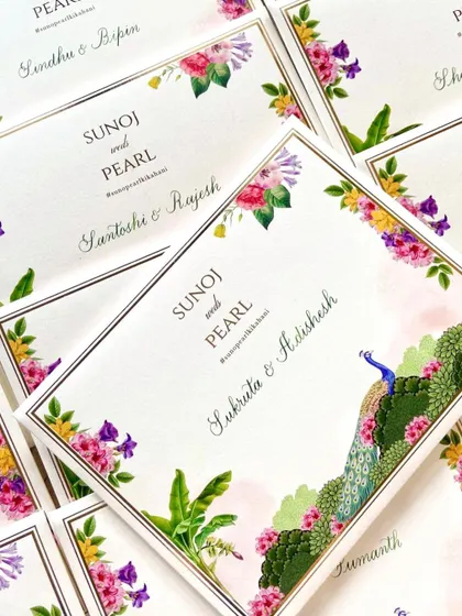 A duplicate of image 52, showing the beautiful place cards with custom calligraphy.