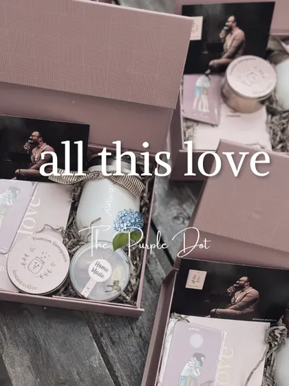 A collection of PR boxes for the "All This Love" book launch, ready to be sent out. The consistent branding and thoughtful curation across all boxes ensure a cohesive and impactful media campaign.