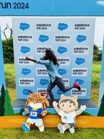 Having some fun at the Salesforce Run 2024 photo booth. I believe in bringing a playful and approachable attitude to every corporate event, helping to break down hierarchies and encourage genuine interaction.