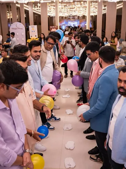 A balloon-popping game that got all the guests involved and excited.
