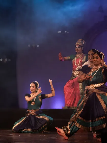 A beautiful stage picture created with lighting and dancers' poses.