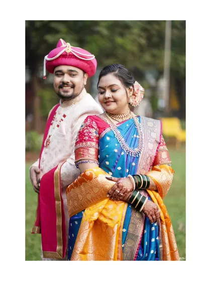 A beautiful portrait capturing a quiet, loving moment between the couple.