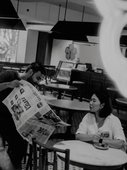 A quiet moment captured at the cafe. We often spend time here, talking about new ideas and just enjoying the space we've created. It’s our second home.
