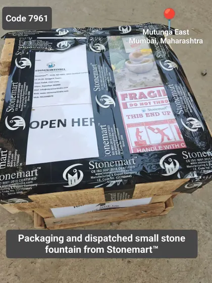 The final packed and dispatched small stone fountain.