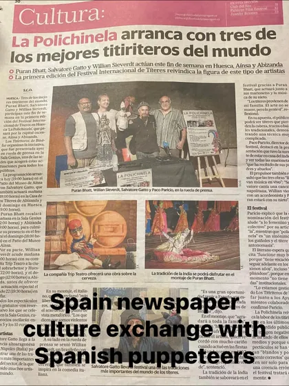 Another look at the newspaper article from Spain covering our cultural exchange program. It is important to connect with artists from other traditions.