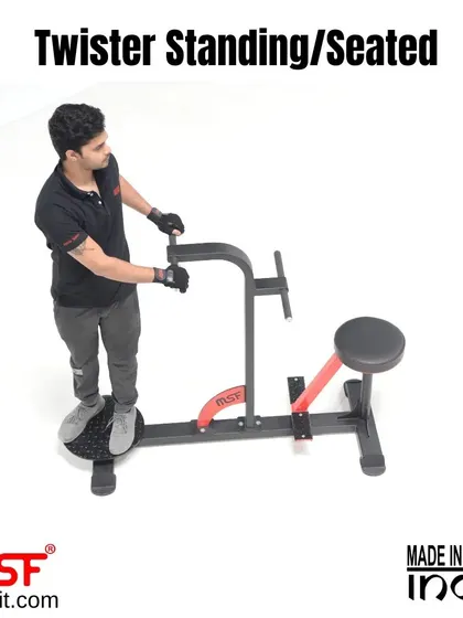 A top-down view of a user on the standing twister.