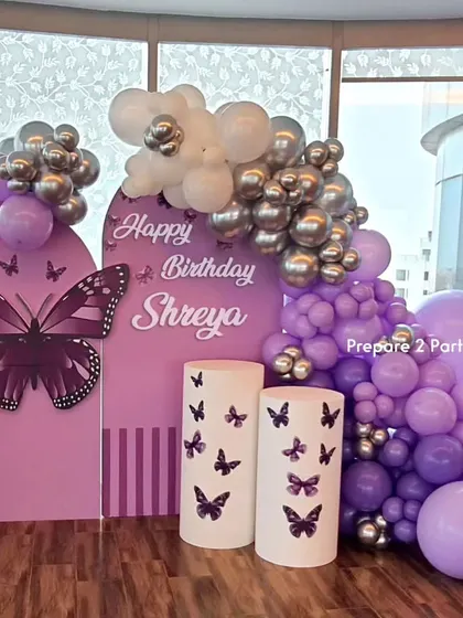My butterfly and fairy themes range from delicate and pastel to bright and bold. I use elements like light-up wings, custom signage, and floral accents to create an enchanting atmosphere.