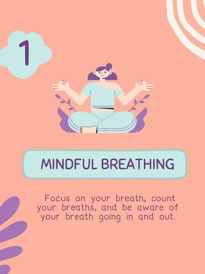 This is part of a series on mindfulness exercises. The first step is always mindful breathing: focusing on, counting, and being aware of your breath. This is the same as media 53.