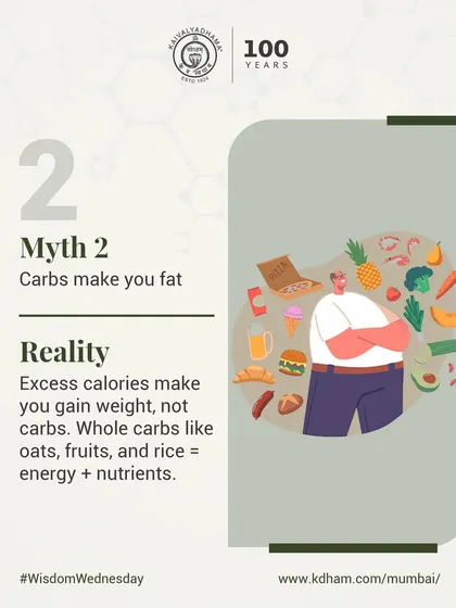 We believe in mindful choices, not fitness myths. The reality is that excess calories cause weight gain, not carbohydrates. Whole carbs are a vital source of energy and nutrients.