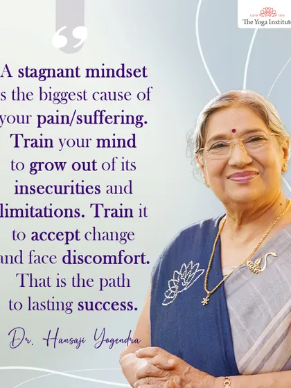 A stagnant mindset is the biggest cause of your suffering. Train your mind to grow out of its limitations, accept change, and face discomfort. That is the path to lasting success.