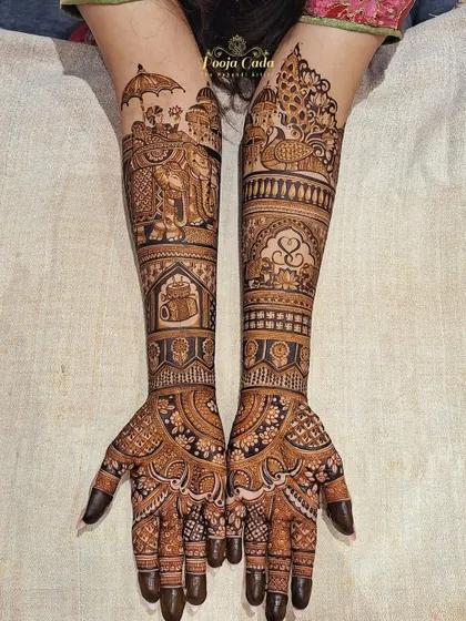 Another angle of the royal procession design, showing the fine details and the balance of heavy and delicate patterns.