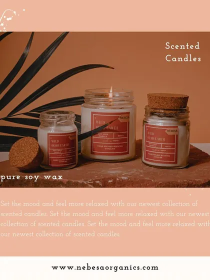 My scented candles are made with pure soy wax to help you set the mood and relax. This "Wild Oudh Earth" candle, with its earthy fragrance and warm glow, is perfect for creating a serene and calming space.