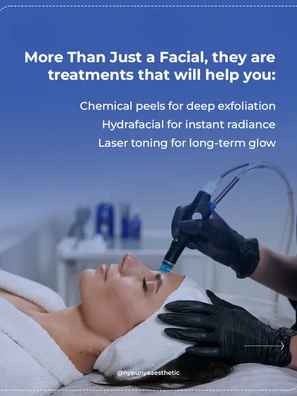 These are more than just facials; they are treatments that deliver real results. I use chemical peels for deep exfoliation, HydraFacial for instant radiance, and laser toning for a long-term glow.