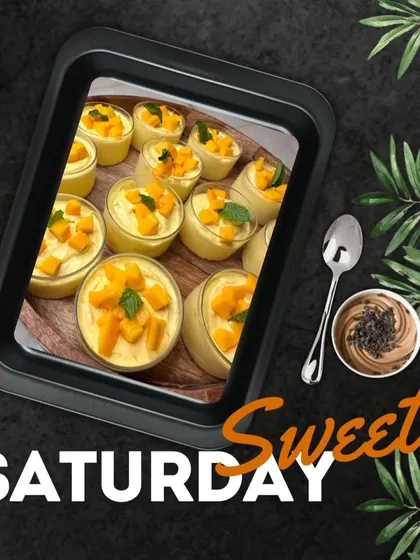 Sweeten your Saturday with our luscious Mango Mousse. These individual dessert cups are smooth, creamy, and packed with tropical goodness.