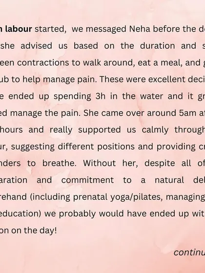 A client shares how my guidance helped them manage early labor at home, using techniques like walking and hydrotherapy. Their experience shows how the right support can help avoid unnecessary interventions.