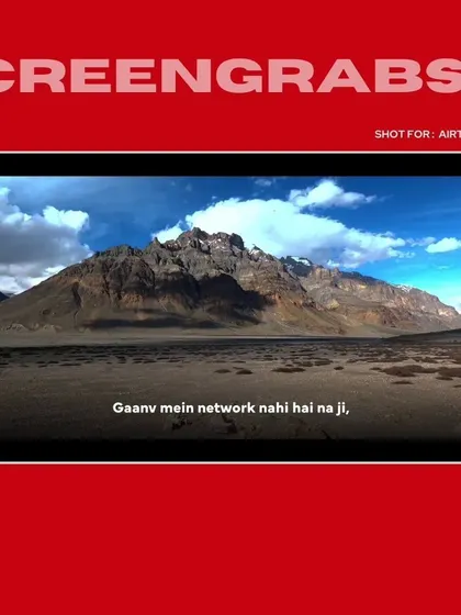 A breathtaking landscape shot of the mountains in Spiti Valley for the Airtel campaign.
