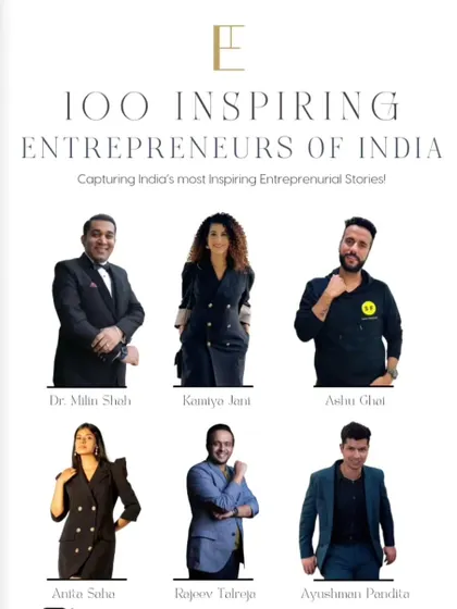 I am honored to be recognized among the '100 Inspiring Entrepreneurs of India'. This journey has been full of milestones, lessons, and growth.