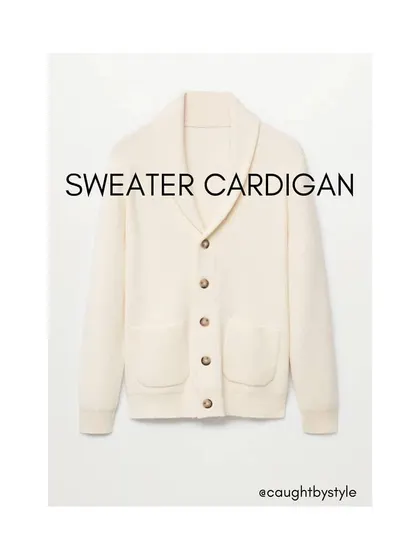 A sweater cardigan is a great alternative to a blazer for a smart-casual look. It's comfortable, sophisticated, and perfect for layering.