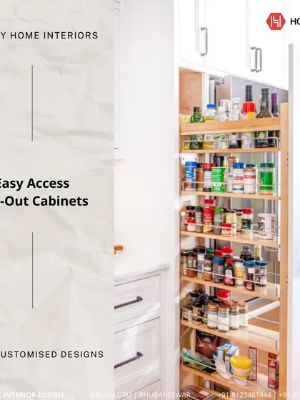 Easy-access pull-out cabinets are a game-changer for pantry storage. This tall unit allows you to see and reach everything with ease, making organization effortless.