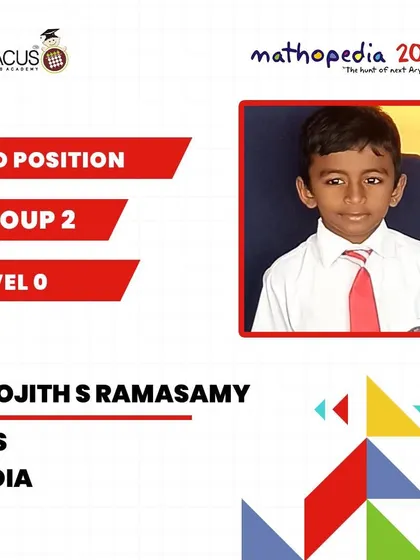 Poojith S Ramasamy from our SRS partner center, celebrating his 3rd Position win.
