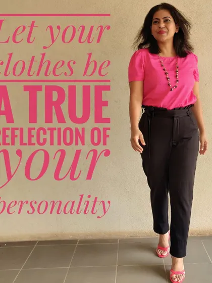 Your clothes should be a true reflection of your personality. This outfit, with its bright pink top and edgy paperbag trousers, feels both feminine and powerful, which is a core part of my personal style.