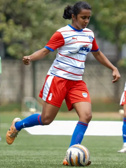 Sila Adarsh, one of the brightest stars from BFC Soccer Schools, in action for the BFC Women's Team. We are proud to see our graduates compete at a high level.
