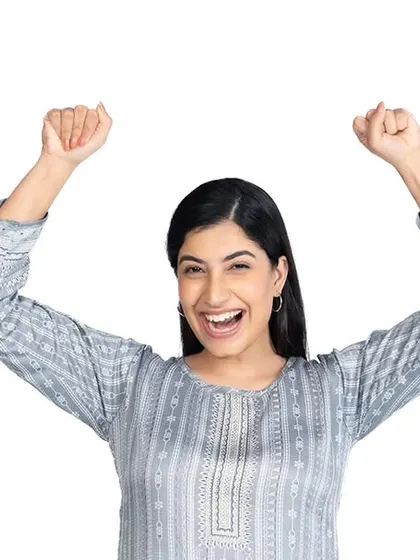 An advertising photo capturing a moment of celebration. I shoot these with clear, bright lighting, perfect for corporate campaigns that need positive and energetic imagery.