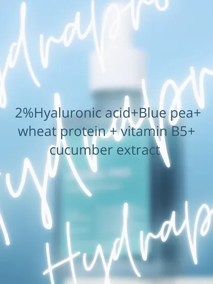 My Hydra-Pro Serum is packed with skin-loving ingredients. It uses 2% Hyaluronic Acid for deep hydration, Wheat Protein for elasticity, Cucumber to soothe, and Blue Pea Extract for antioxidant protection.