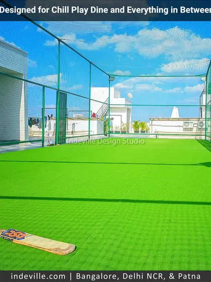 A rooftop cricket pitch I installed for a client. Using high-quality artificial turf and secure netting, I turned an unused part of the terrace into a functional and fun recreational area.
