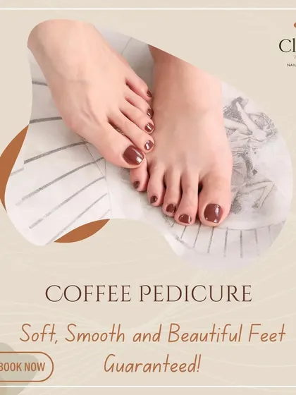 Our Coffee Pedicure guarantees soft, smooth, and beautiful feet. The coffee grounds gently exfoliate the skin, leaving it refreshed and glowing.
