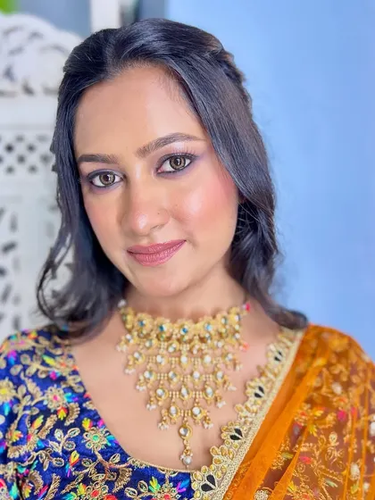 A confident and beautiful bride. The smokey eye makeup makes her eyes the focal point of the look.