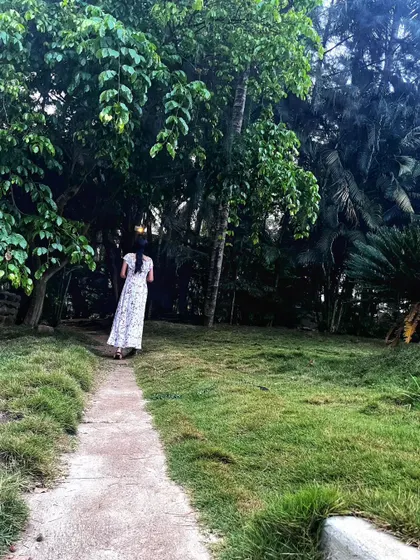 A walk along a simple path in a grassy, wooded area. Sometimes the most ordinary scenes are the most peaceful.