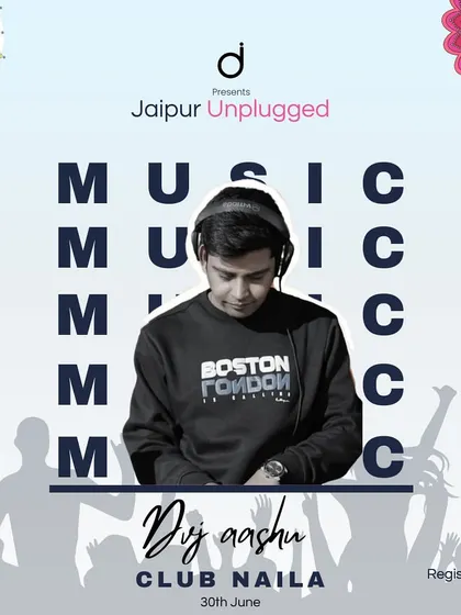 An announcement for my performance at Jaipur Unplugged at Club Naila. I was excited to bring a mind-blowing techno set to this event.