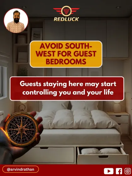 Be very careful about placing your guest room in the South-West. According to Vastu, guests who stay in this powerful zone may unintentionally start to dominate your space and life, creating an imbalance of control in your own home.