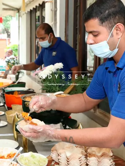 Our team in action, serving guests with a smile. Their dedication to attentive hospitality is what makes every celebration we cater a truly special one.