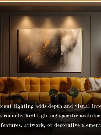 Lighting Guide: Accent lighting adds depth and visual interest by highlighting specific architectural features, artwork, or decorative elements in a room.
