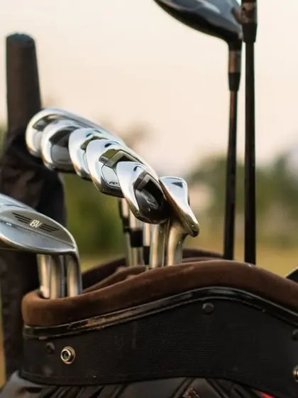 A close up of a perfectly organized set of irons. We believe that the right equipment not only improves performance but also gives you the confidence to take on any shot.